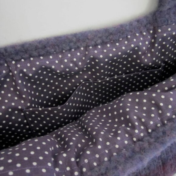 Handmade 🇨🇦 NWOT Hand Knit Wool Felt Tote/Bag with Cotton Lining - Picture 2 of 4